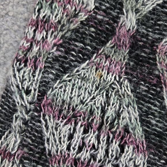 Soft Surroundings Gray Purple Tortuga Open Knit Wavy Longline Cardigan Cozy - Picture 8 of 8